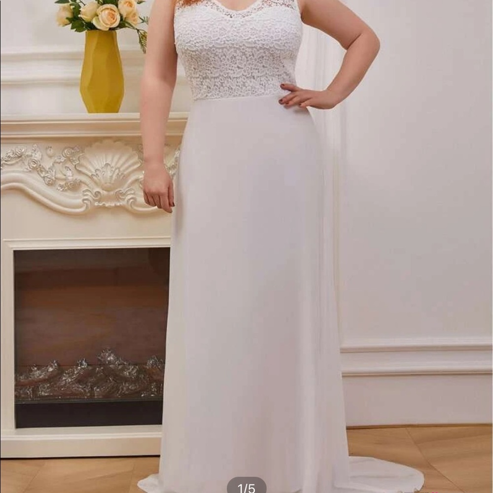 Chiffon white formal dress